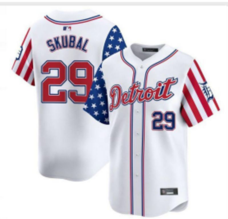 Men Detroit Tigers #29 Skubal White a generation of national flags Jointly Name 2025 Nike MLB Jersey style 7